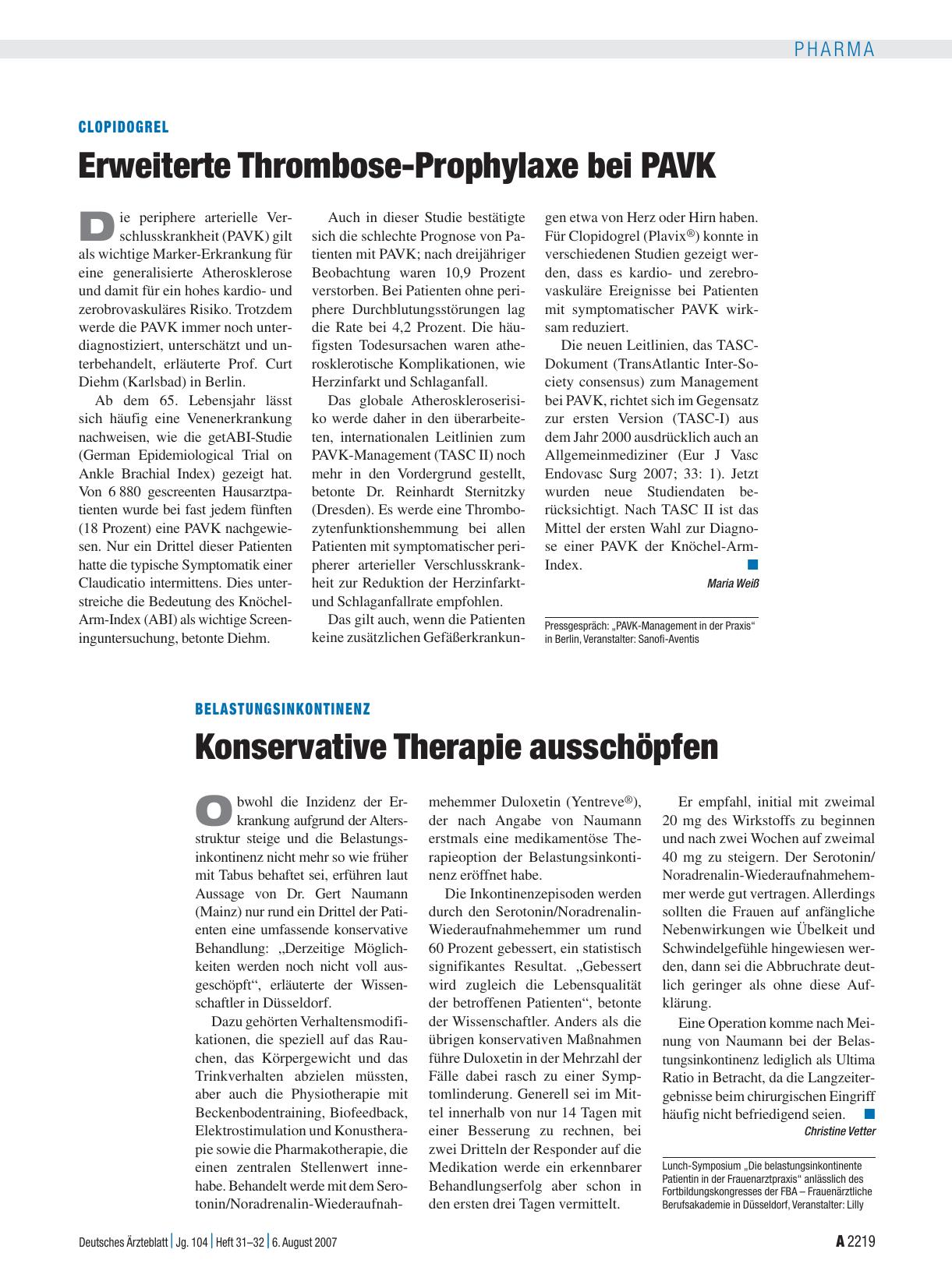 Vorschauseite 1: Belastungsinkontinenz: Konservative Therapie ausschöpfen