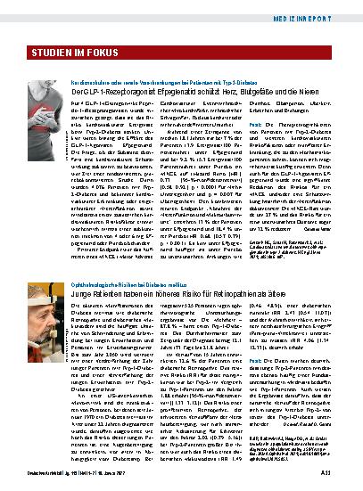 Vorschauseite 1: Ophthalmologische Risiken bei Diabetes mellitus: Junge Patienten haben ein höheres Risiko für Retinopathien als ältere