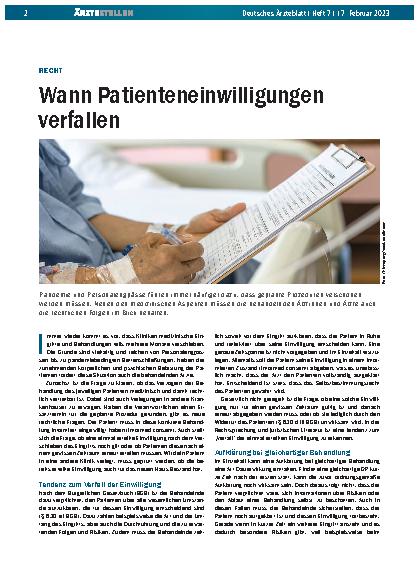 Vorschauseite 1: Recht: Wann Patienteneinwilligungen verfallen