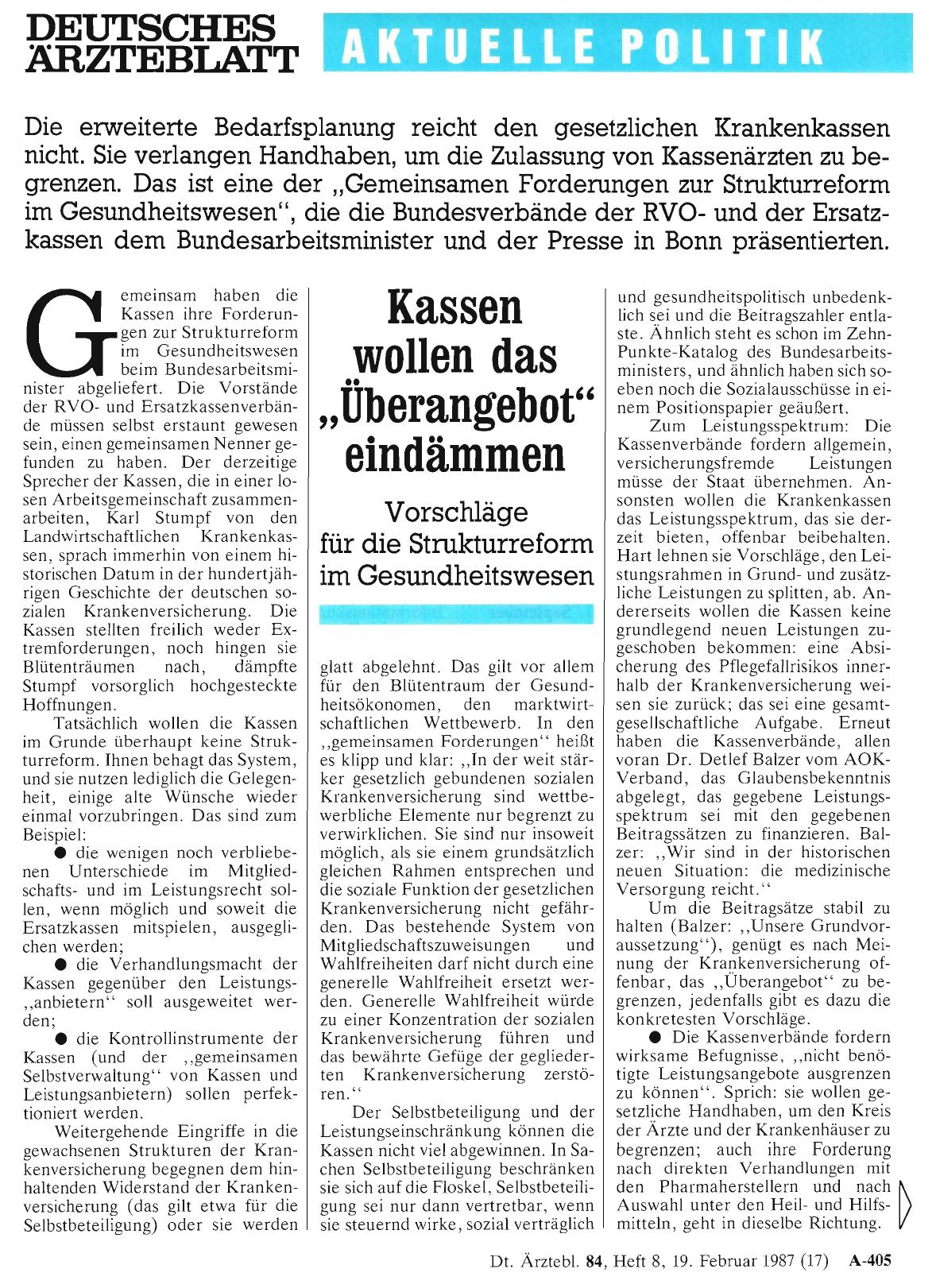 Vorschauseite 1: Kassen wollen das „Überangebot“ eindämmen