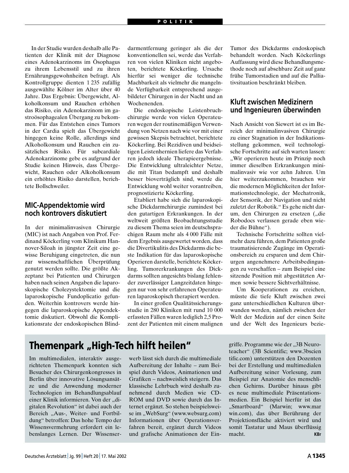 Vorschauseite 1: Themenpark „High-Tech hilft heilen“