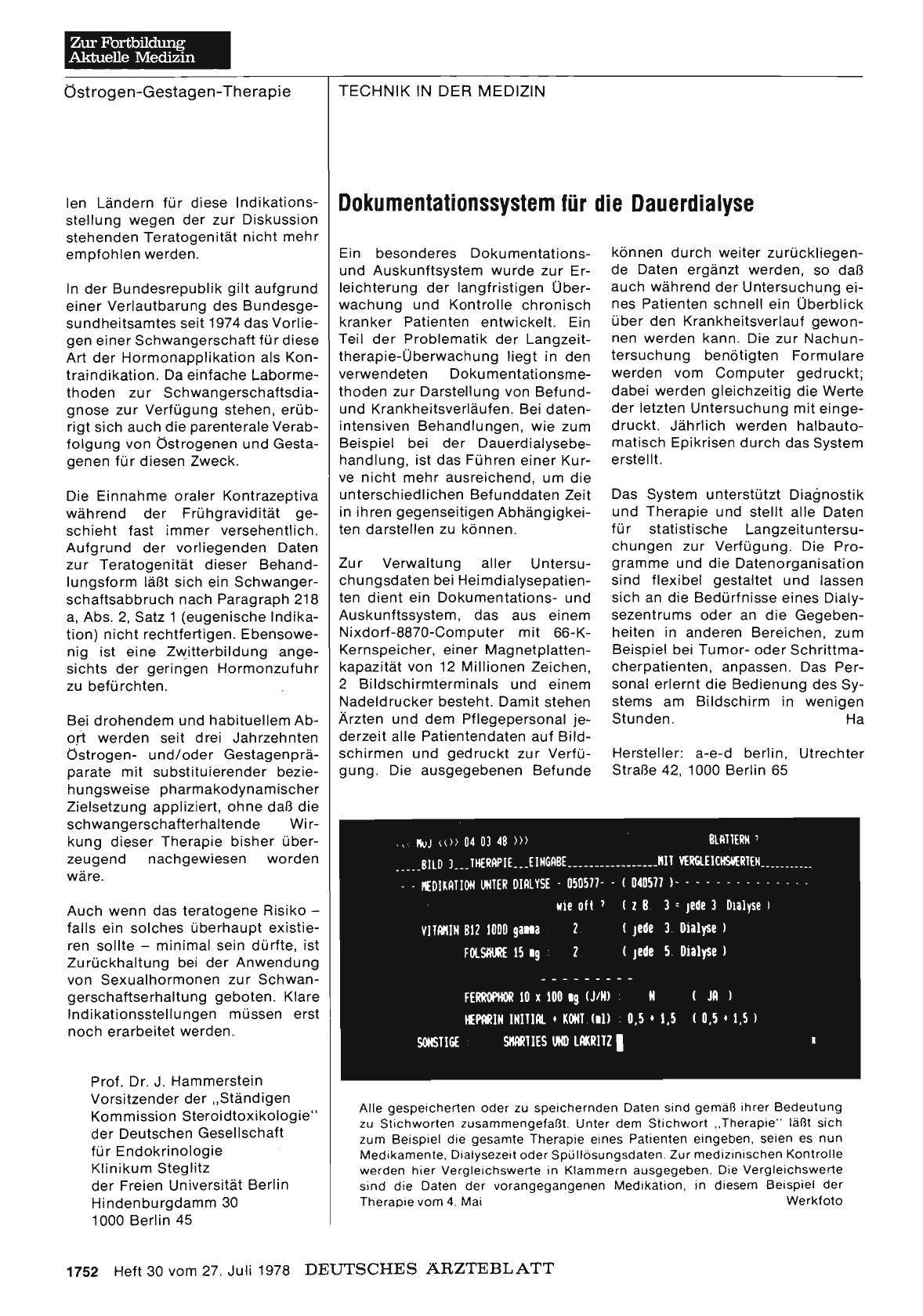 Vorschauseite 1: Dokumentationssystem für die Dauerdialyse
