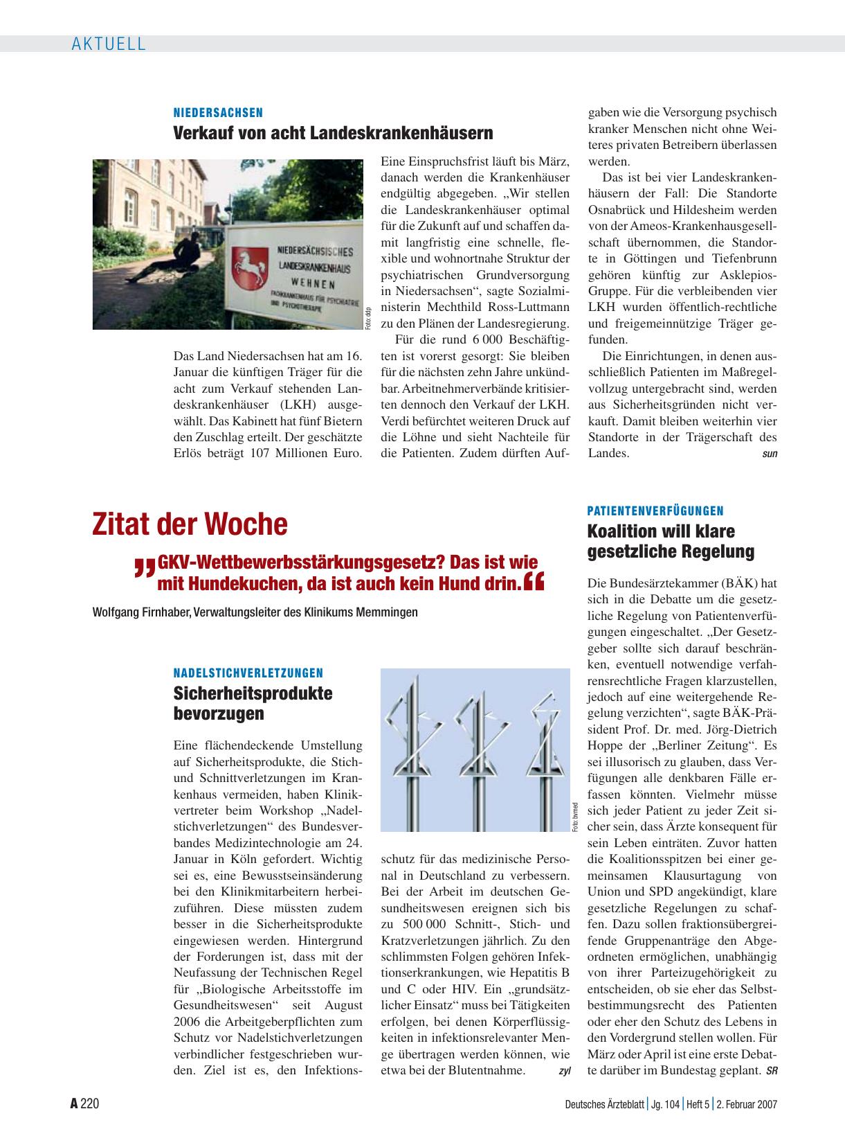 Vorschauseite 1: Zitat der Woche
