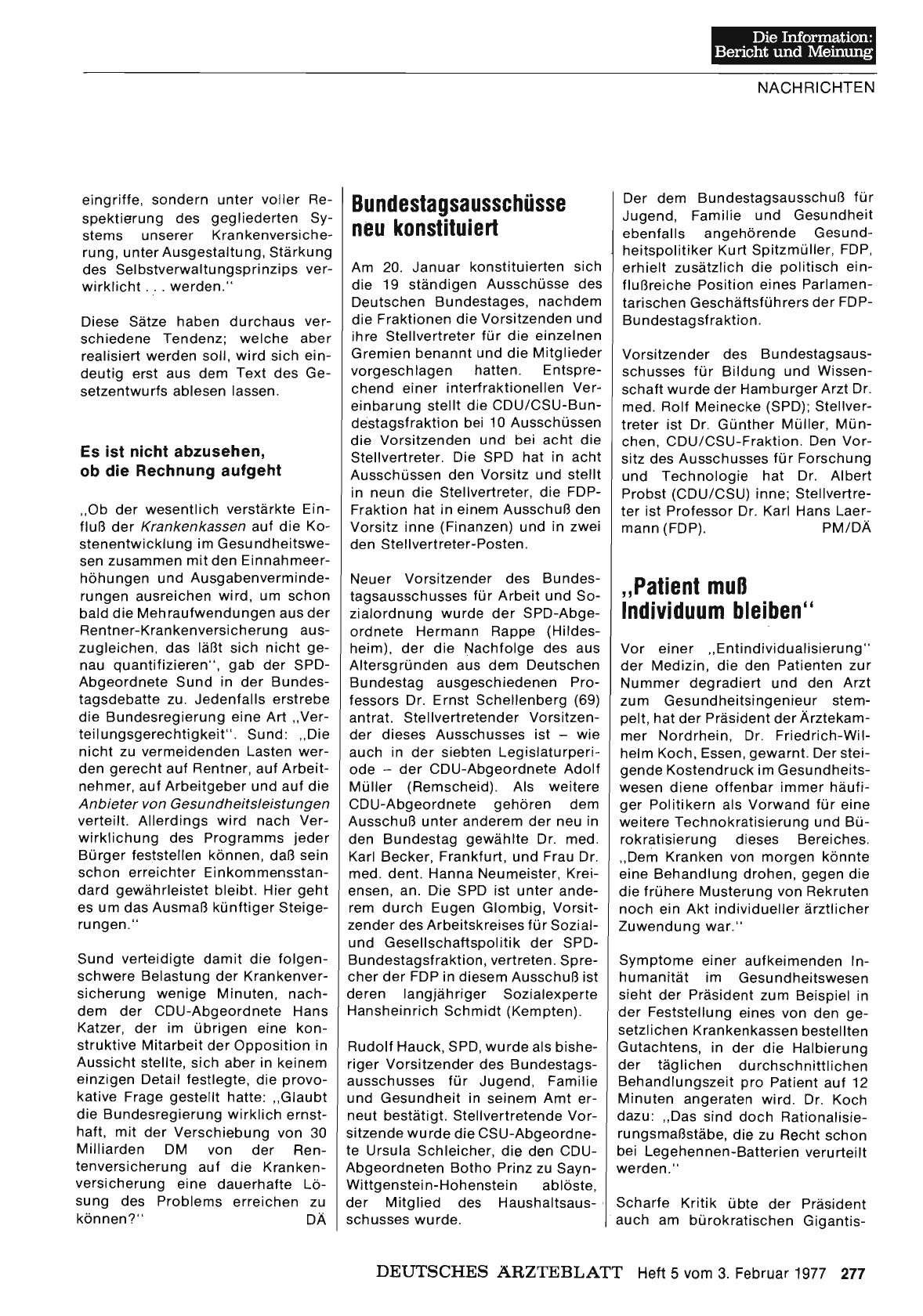 Vorschauseite 1: „Patient muß Individuum bleiben“