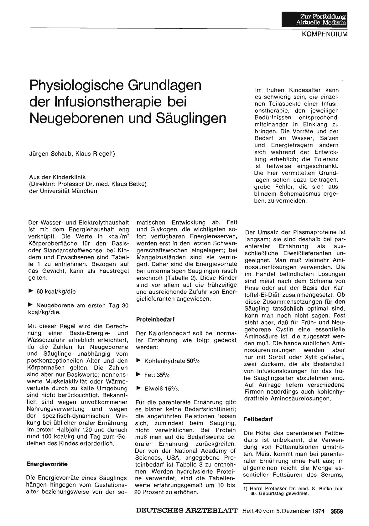 Vorschauseite 1: Physiologische Grundlagen der Infusionstherapie bei Neugeborenen und Säuglingen