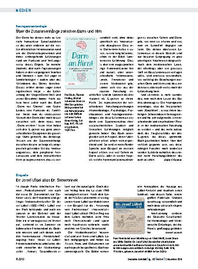 Vorschauseite 1: Neurogastroenterologie: Über die Zusammenhänge zwischen Darm und Hirn