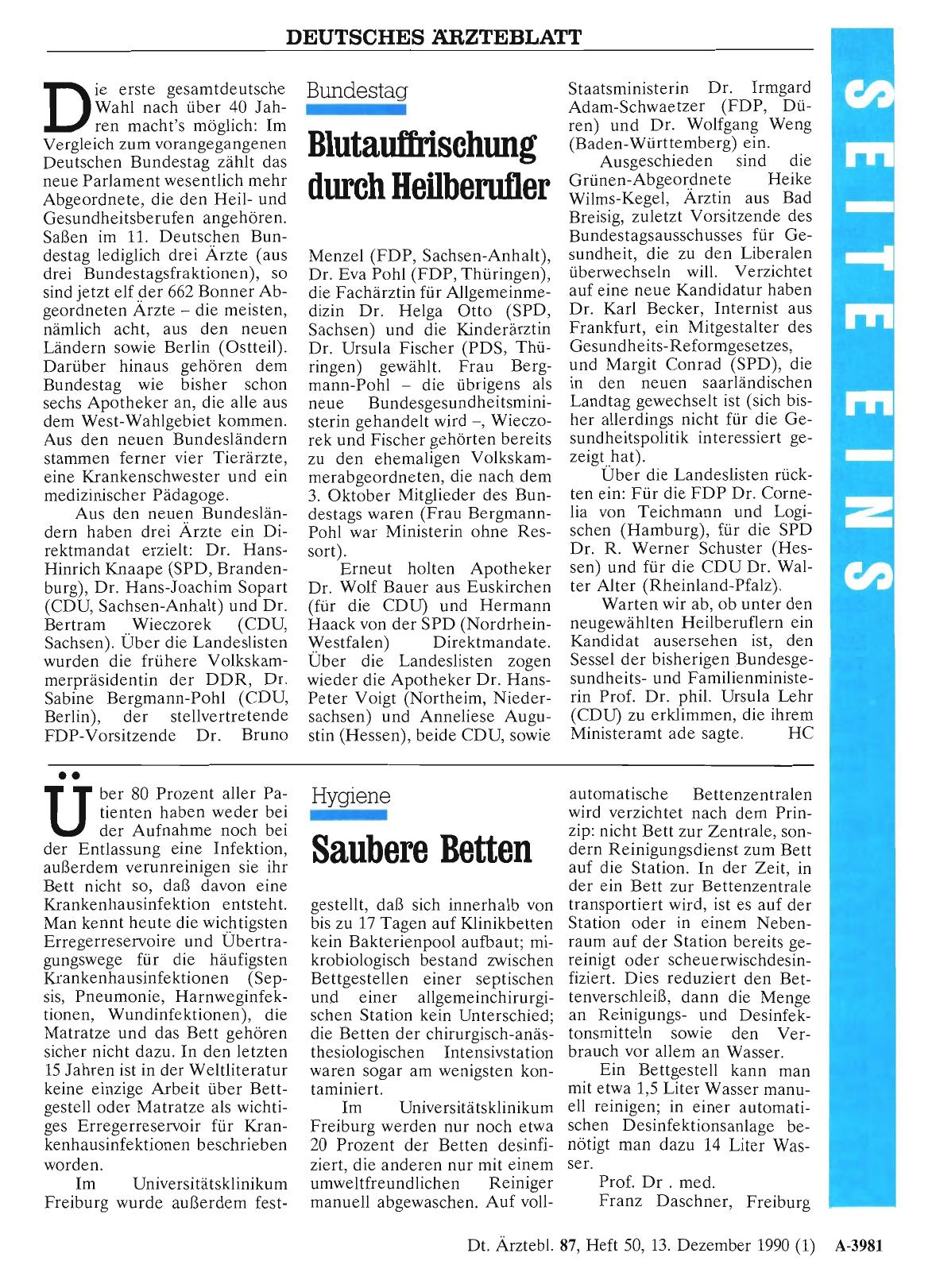 Vorschauseite 1: Bundestag: Blutauffrischung durch Heilberufler