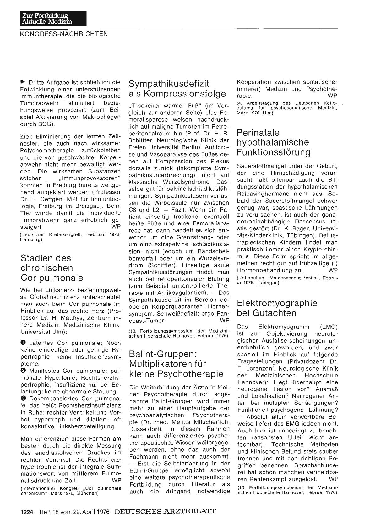 Vorschauseite 1: Balint-Gruppen: Multiplikatoren für kleine Psychotherapie