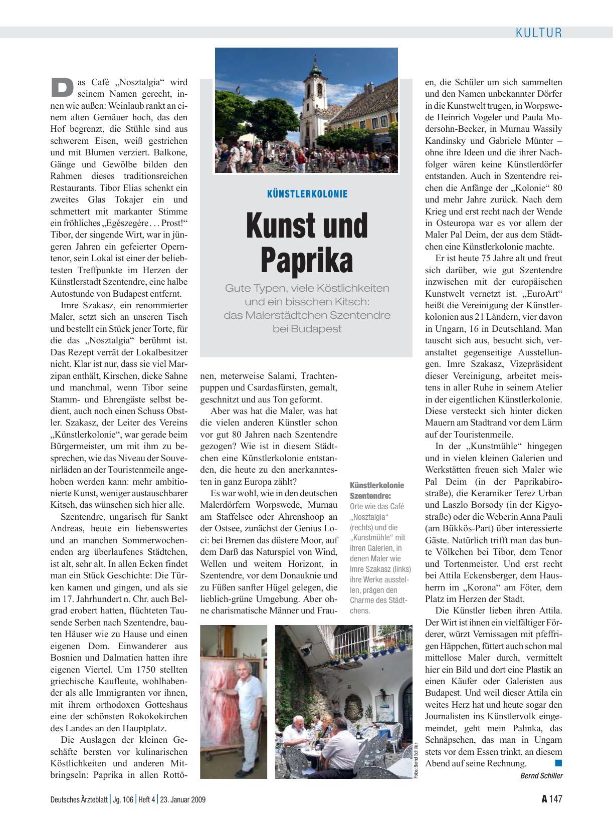 Vorschauseite 1: Künstlerkolonie: Kunst und Paprika