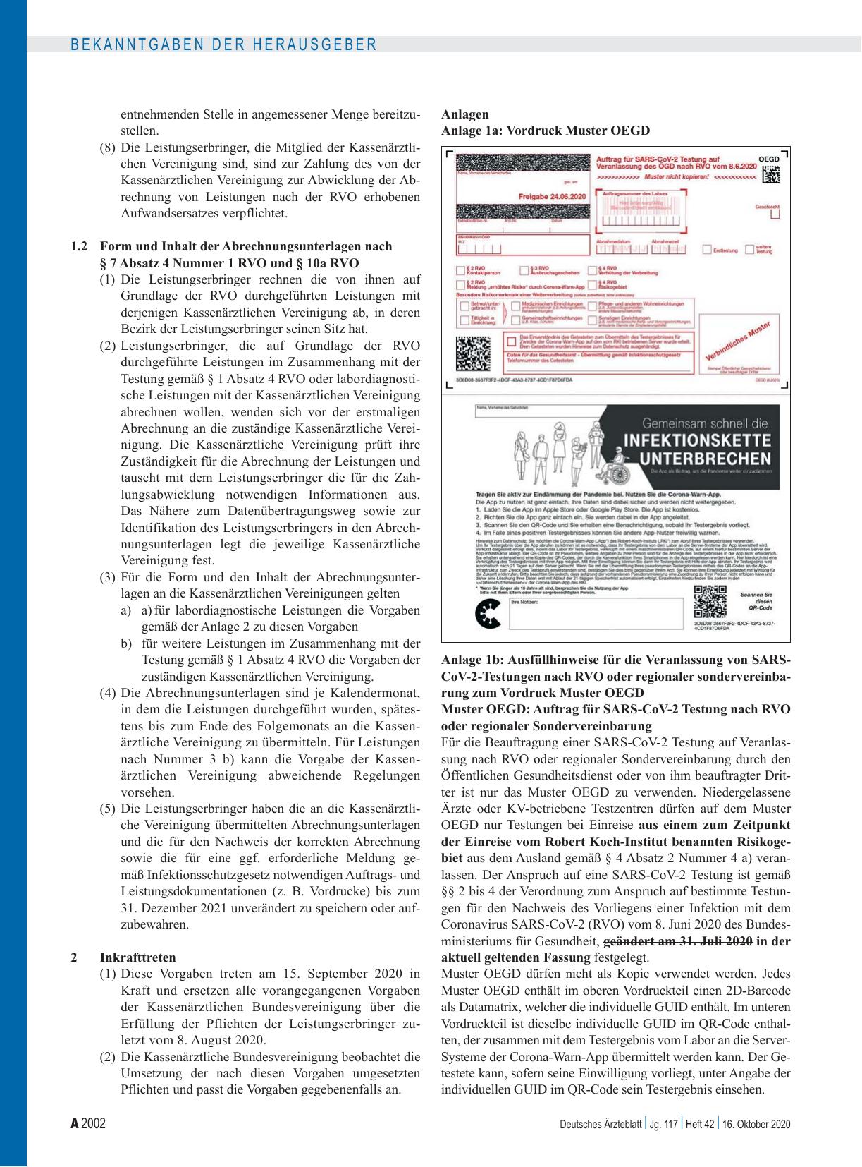 Vorschauseite 2: Vorgaben der Kassenärztlichen Bundesvereinigung über die Erfüllung der Pflichten der Leistungserbringer gemäß § 7 Absatz 4 Nummer 2 in Verbindung mit § 7 Absatz 5, § 7 Absatz 4 Nu…