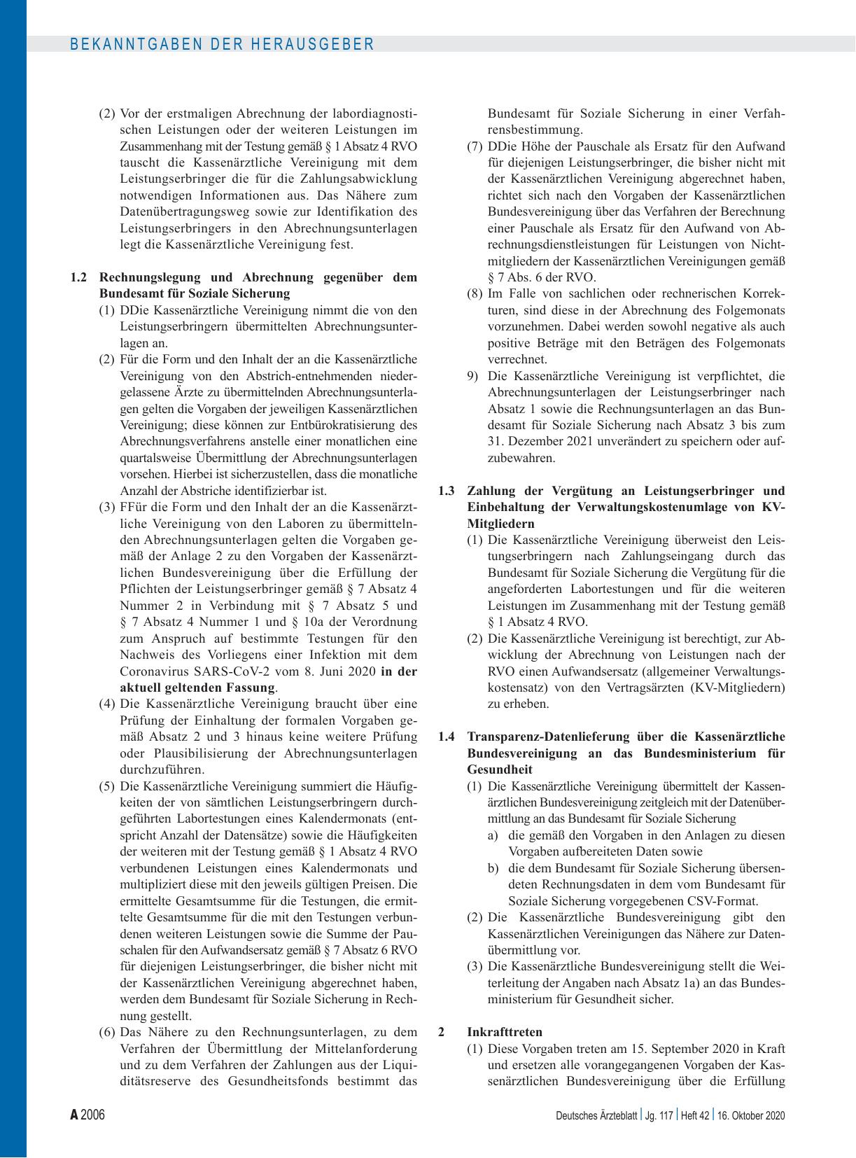 Vorschauseite 6: Vorgaben der Kassenärztlichen Bundesvereinigung über die Erfüllung der Pflichten der Leistungserbringer gemäß § 7 Absatz 4 Nummer 2 in Verbindung mit § 7 Absatz 5, § 7 Absatz 4 Nu…