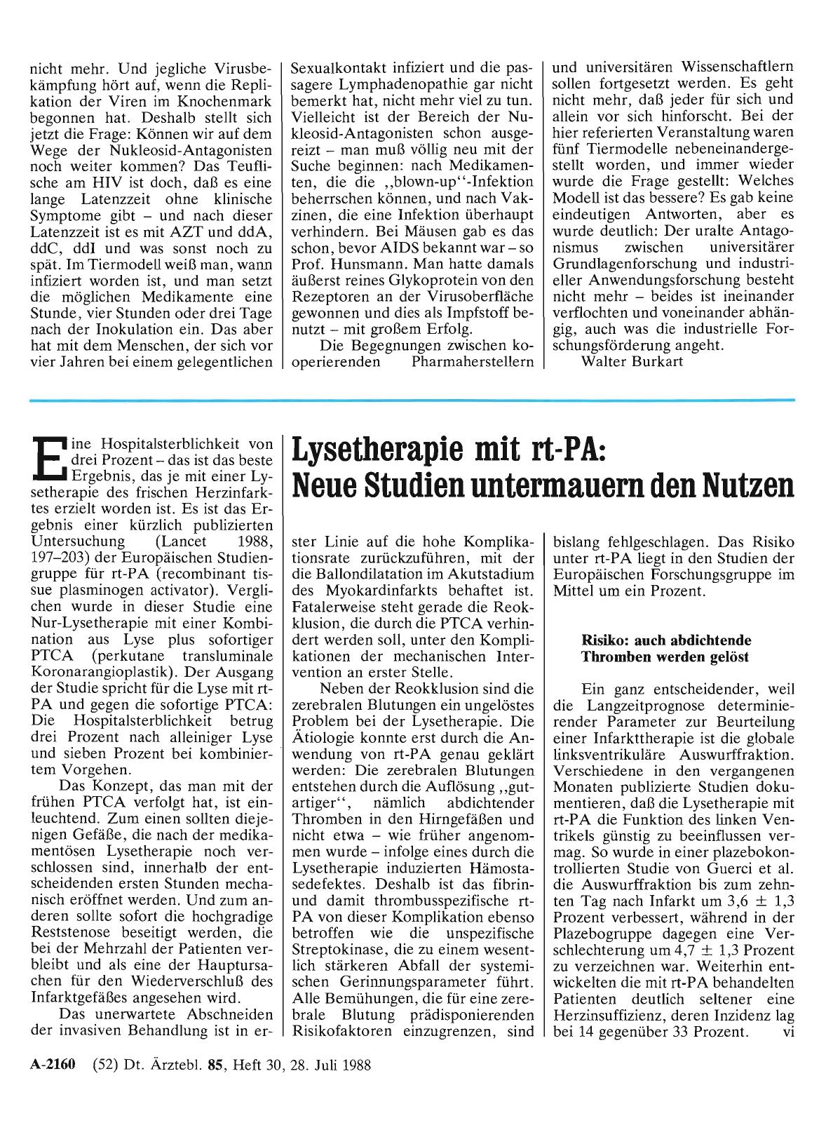 Vorschauseite 1: Lysetherapie mit rt-PA: Neue Studien untermauern den Nutzen