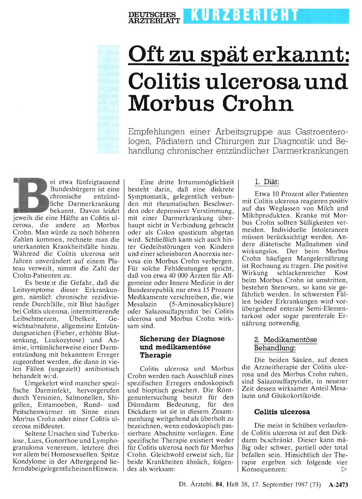 Vorschauseite 1: Oft zu spät erkannt: Colitis ulcerosa und Morbus Crohn