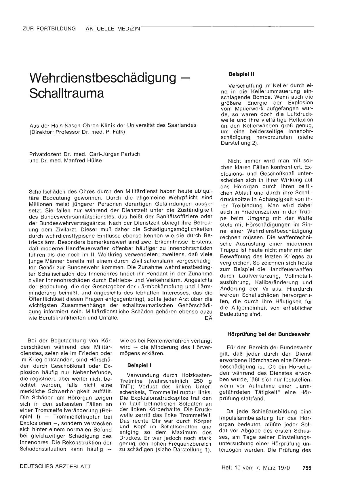 Vorschauseite 1: Wehrdienstbeschädigung — Schalltrauma