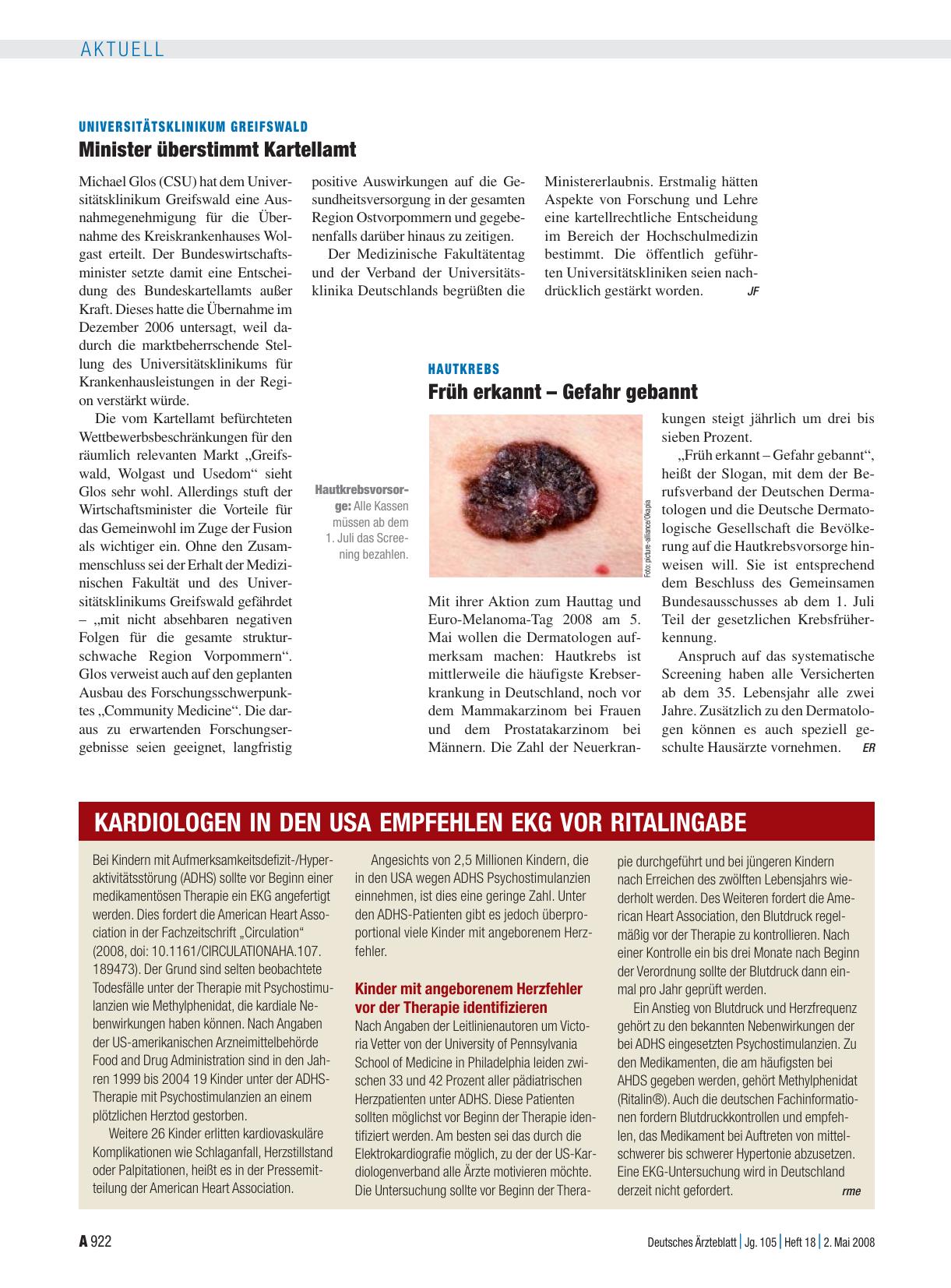 Vorschauseite 1: Hautkrebs: Früh erkannt – Gefahr gebannt