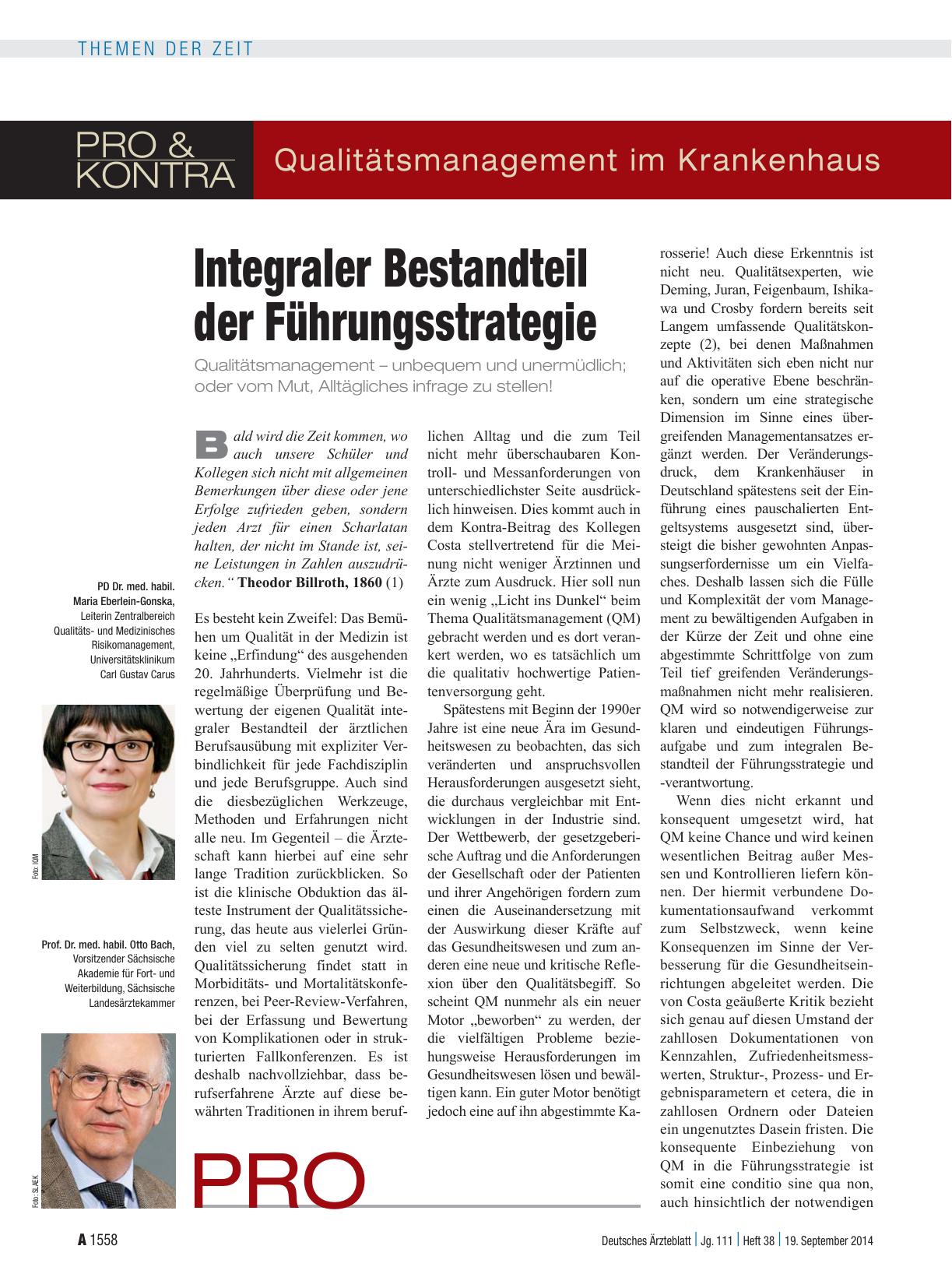 Vorschauseite 1: Qualitätsmanagement im Krankenhaus: Integraler Bestandteil der Führungsstrategie