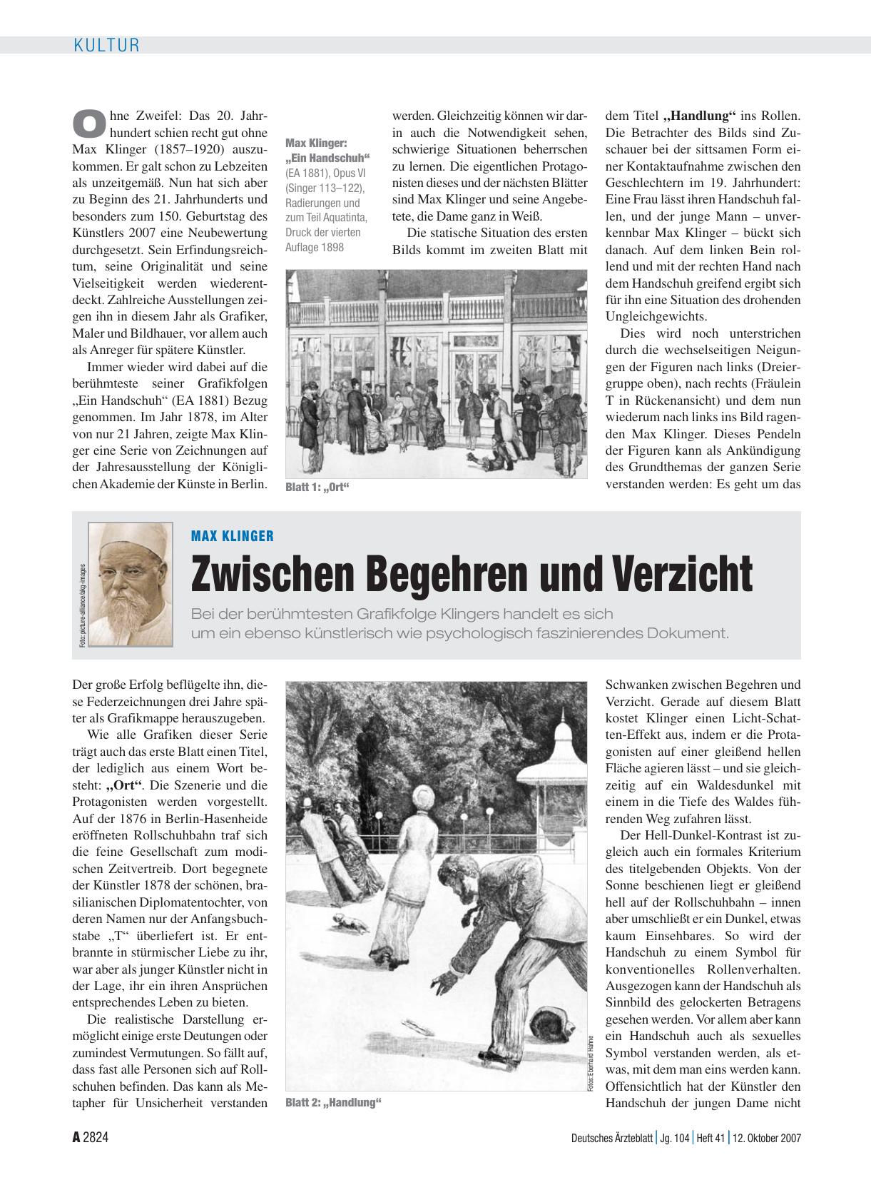 Vorschauseite 1: Max Klinger: Zwischen Begehren und Verzicht