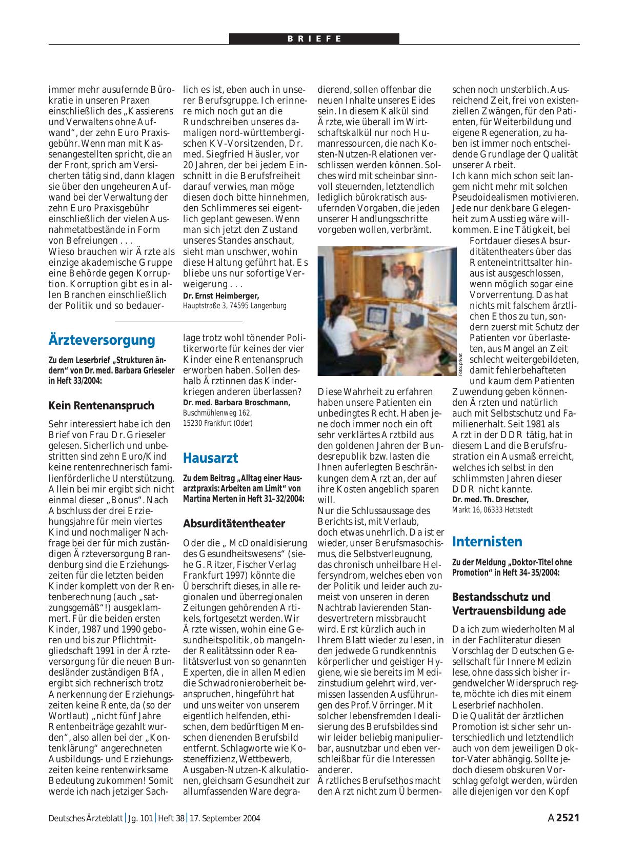 Vorschauseite 1: Hausarzt: Absurditätentheater