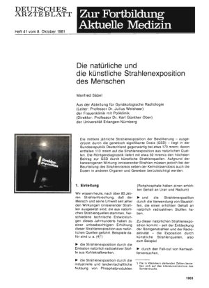 Vorschauseite 1: Die natürliche und die künstliche Strahlenexposition des Menschen