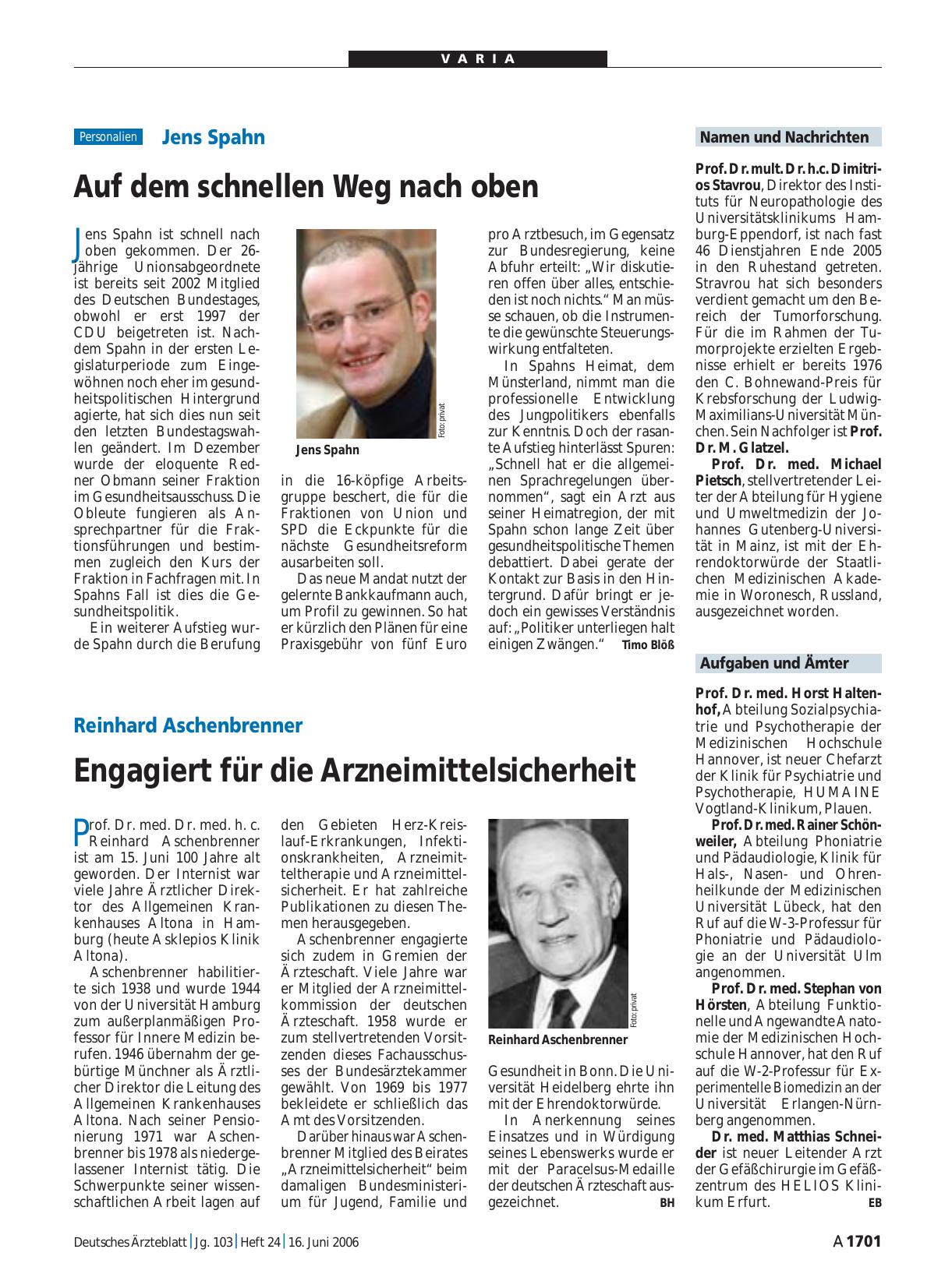 Vorschauseite 1: Jens Spahn: Auf dem schnellen Weg nach oben