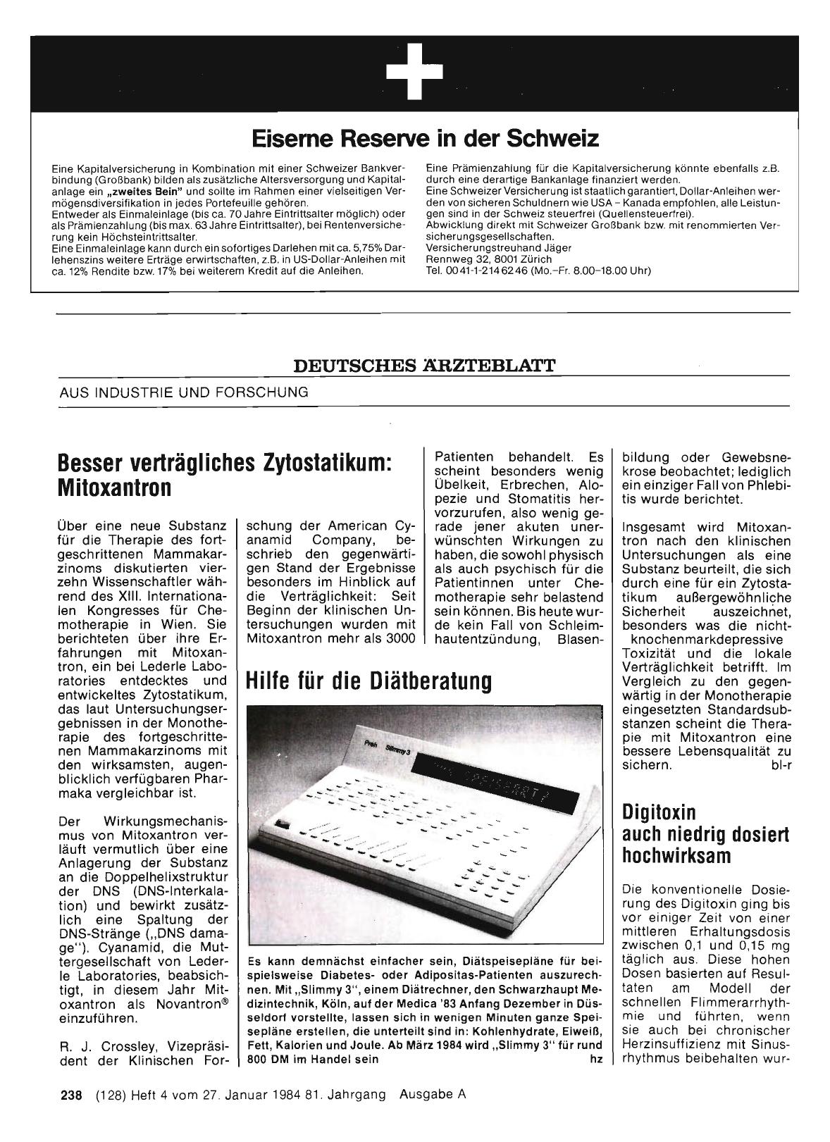 Vorschauseite 1: Besser verträgliches Zytostatikum: Mitoxantron