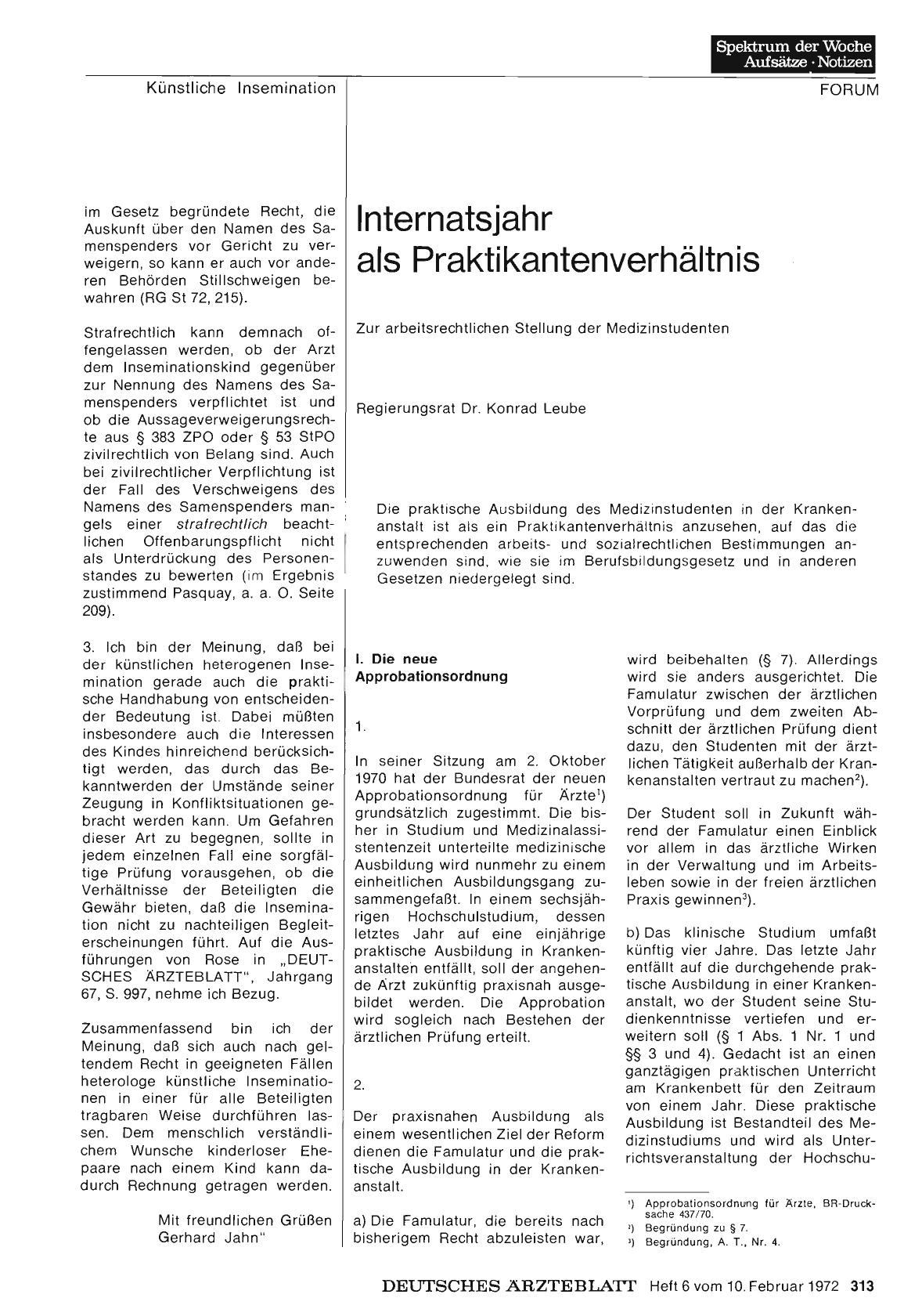 Vorschauseite 1: Internatsjahr als Praktikantenverhältnis