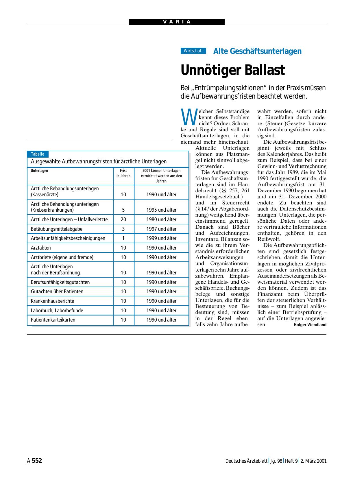 Vorschauseite 1: Alte Geschäftsunterlagen: Unnötiger Ballast