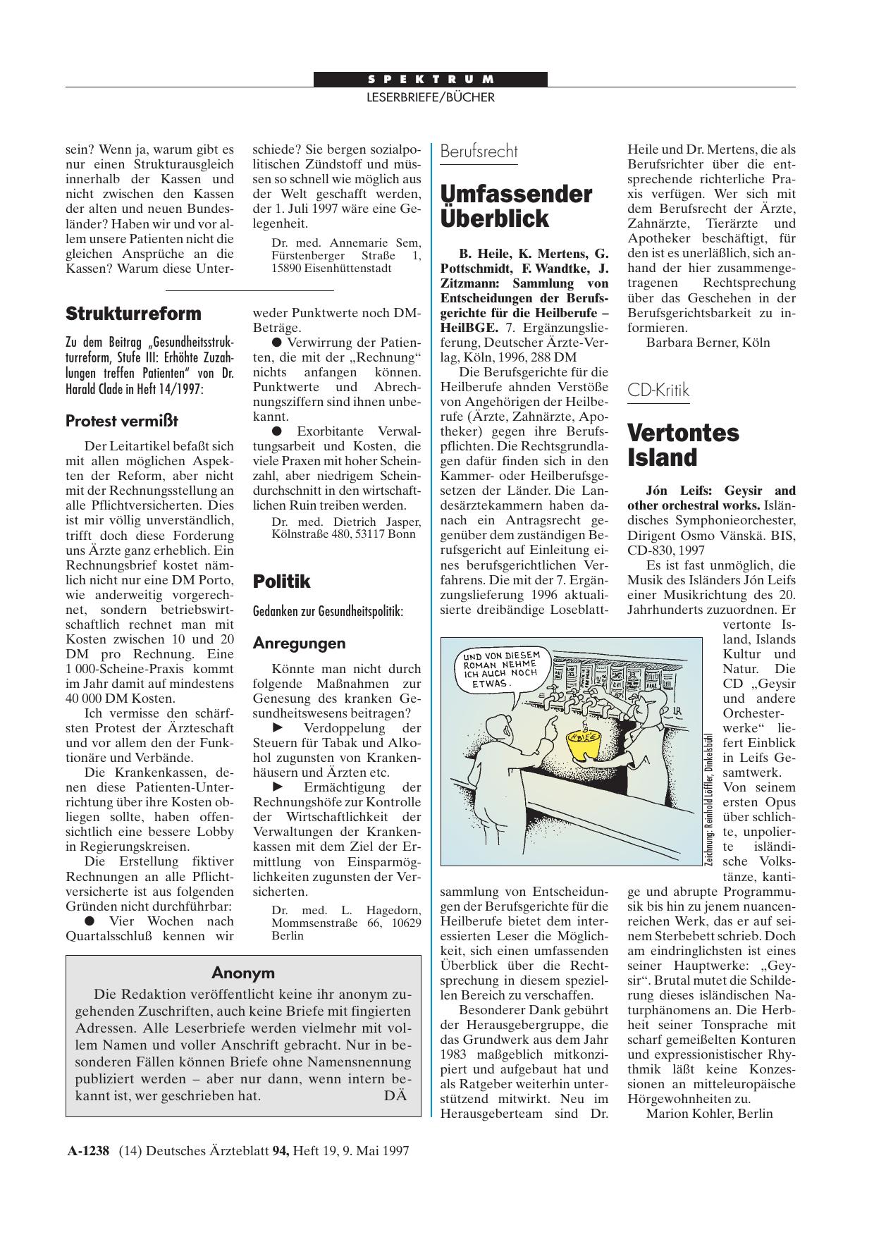Vorschauseite 1: Politik: Anregungen