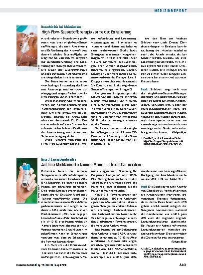 Vorschauseite 1: Beta-2-Sympathomimetika: Asthma-Medikamente können Frauen unfruchtbar machen