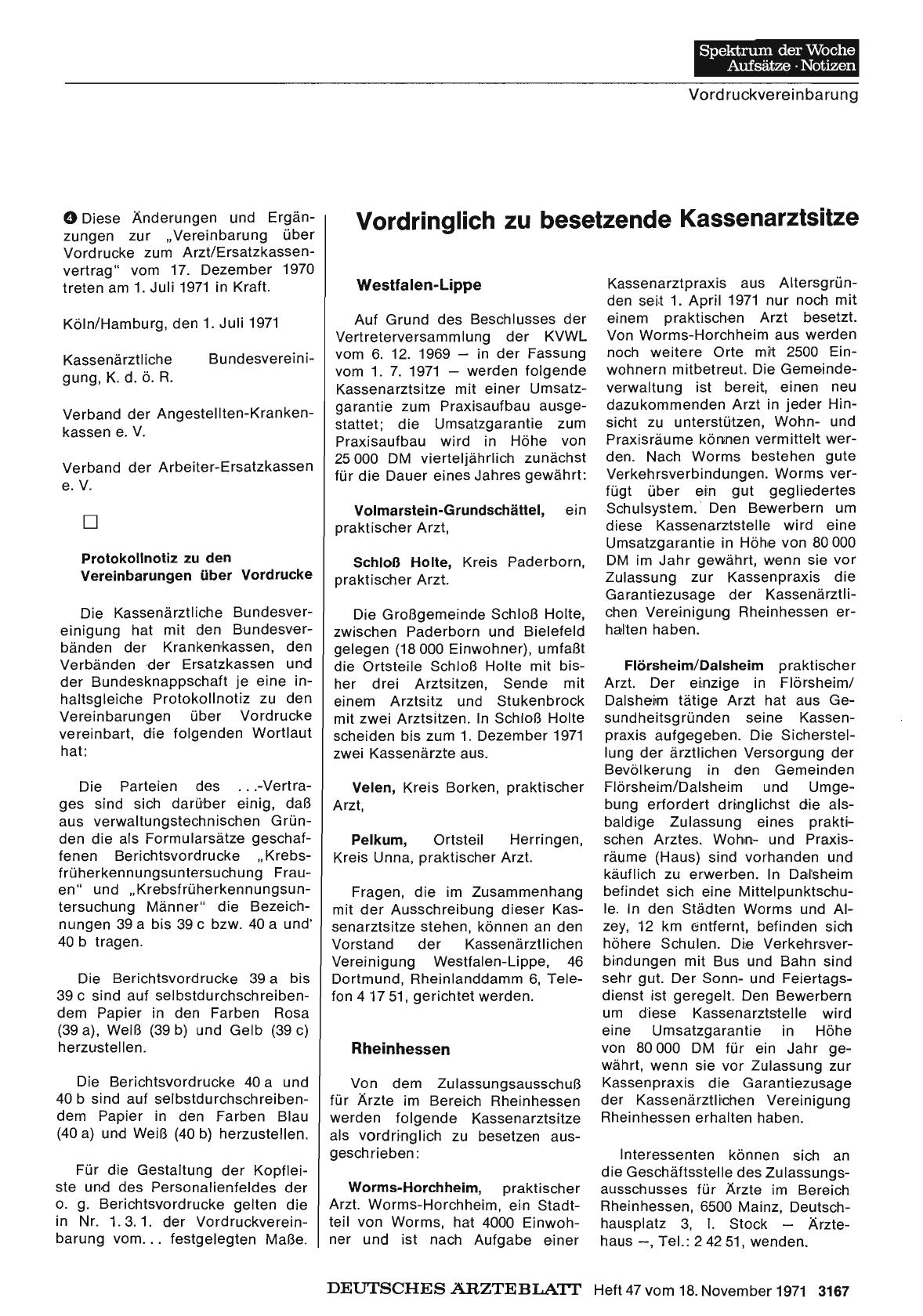 Vorschauseite 1: Vordringlich zu besetzende Kassenarztsitze