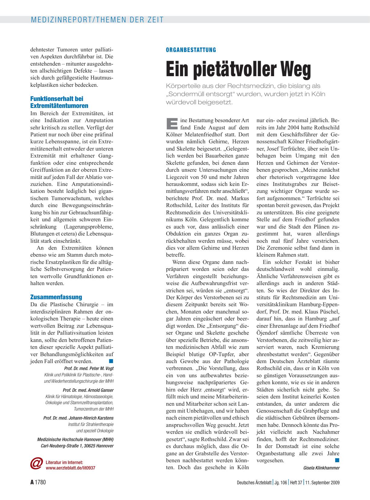 Vorschauseite 1: Organbestattung: Ein pietätvoller Weg