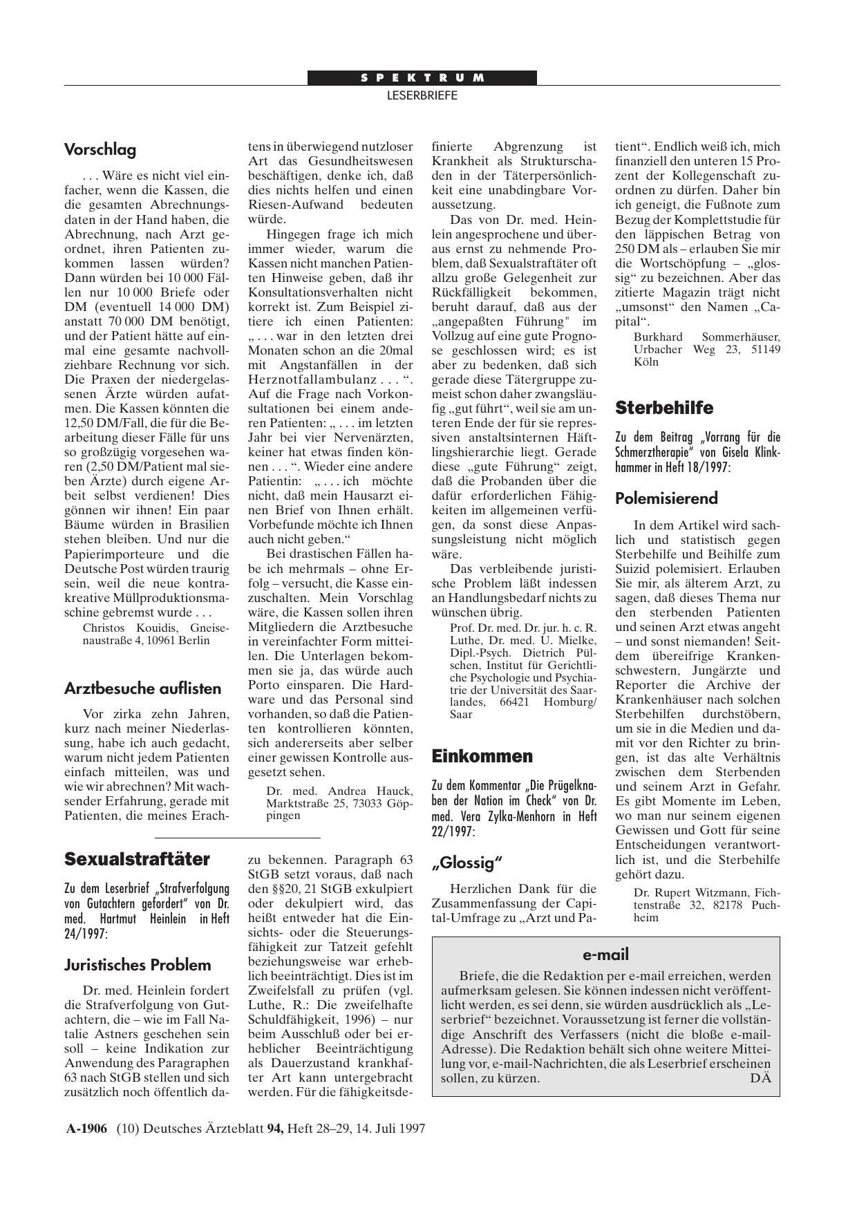 Vorschauseite 1: Sterbehilfe: e-mail