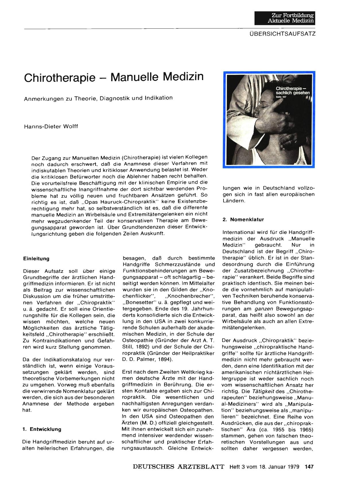 Vorschauseite 1: Chirotherapie - Manuelle Medizin: