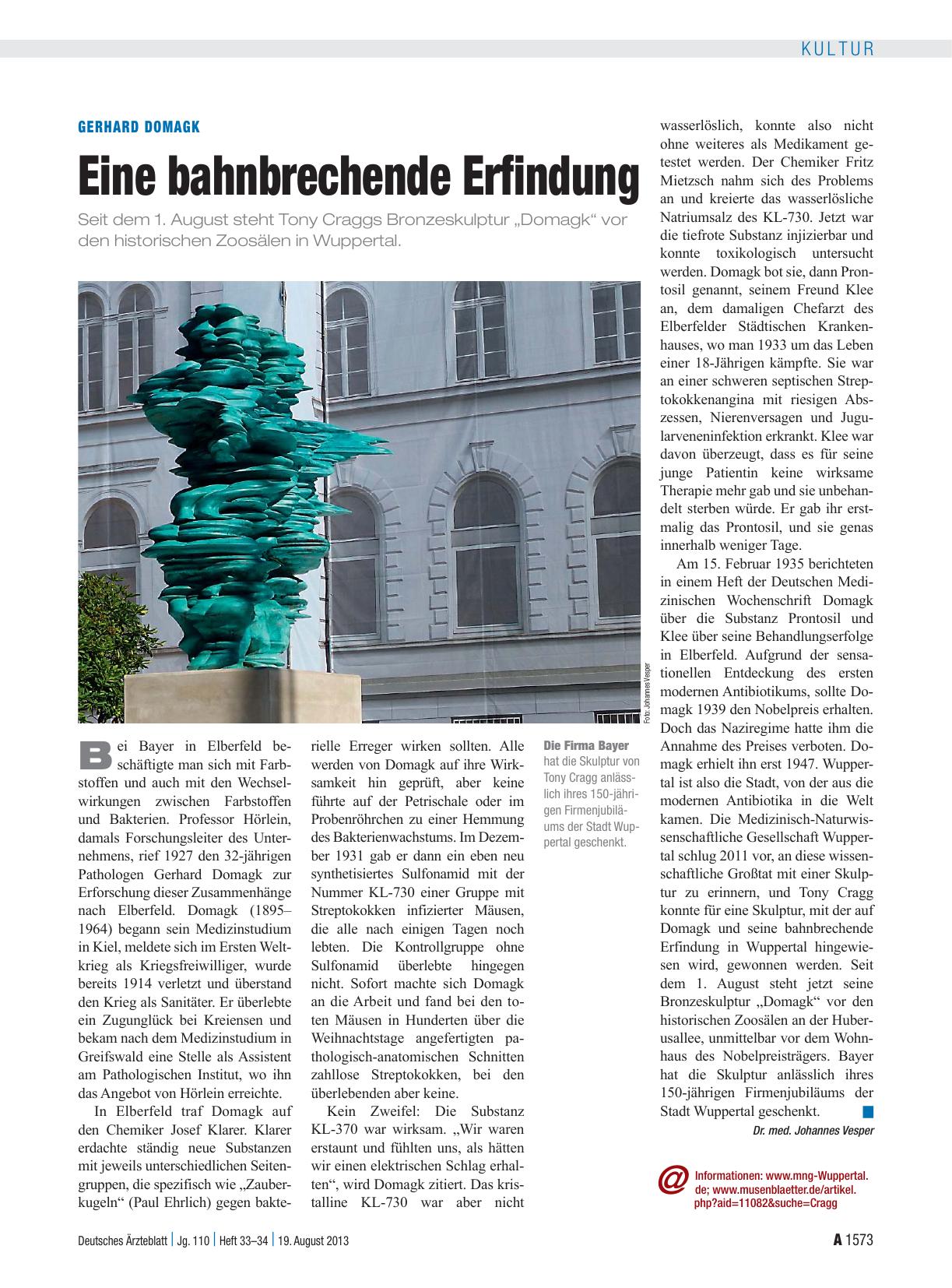 Vorschauseite 1: Gerhard Domagk: Eine bahnbrechende Erfindung