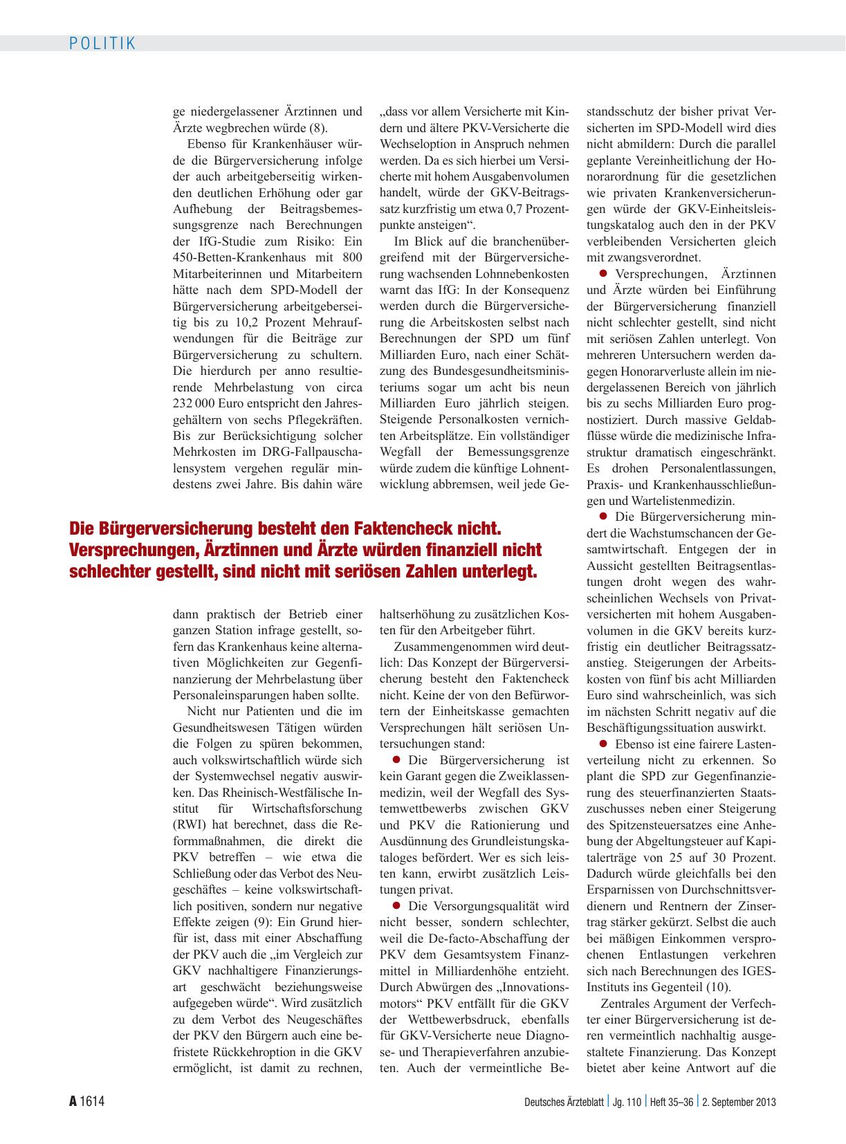 Vorschauseite 3: Bürgerversicherung: Zu Risiken und Nebenwirkungen fragen Sie bitte Ihren Politiker . . .