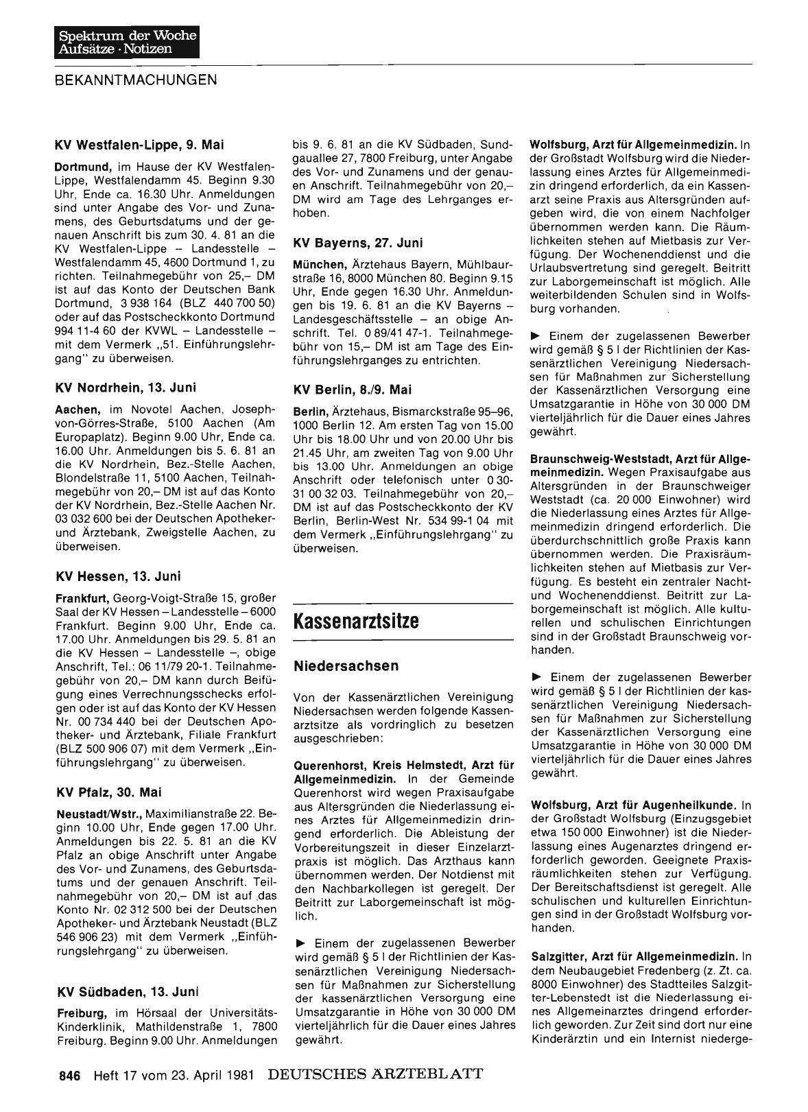 Vorschauseite 1: Kassenarztsitze