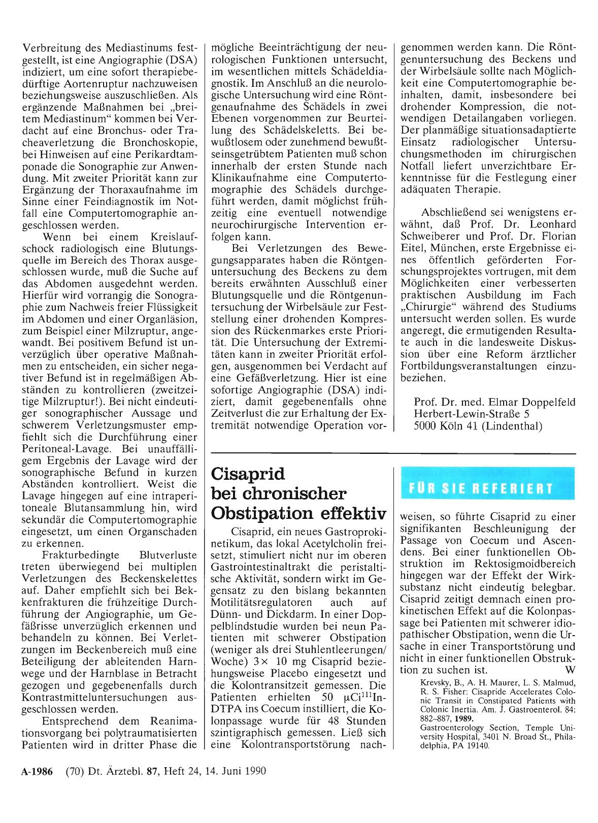 Vorschauseite 1: Cisaprid bei chronischer Obstipation effektiv