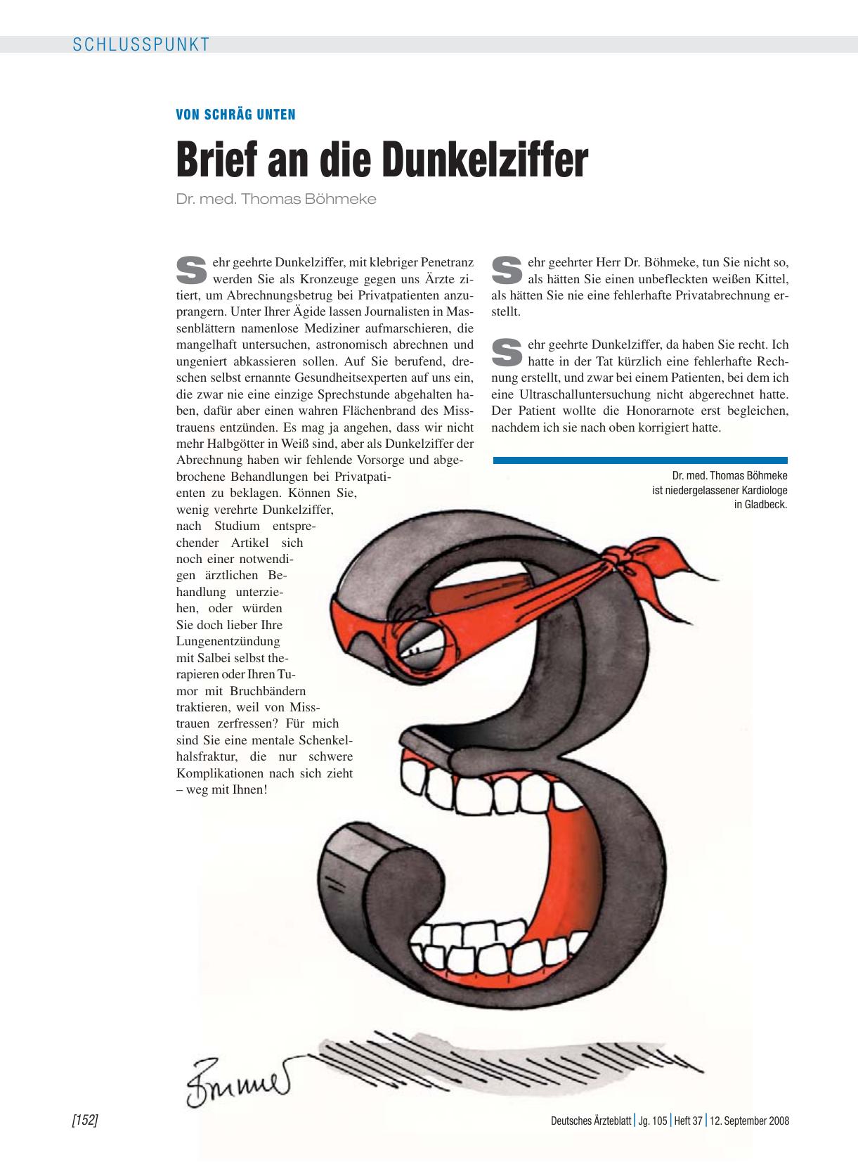 Vorschauseite 1: Von schräg unten: Brief an die Dunkelziffer