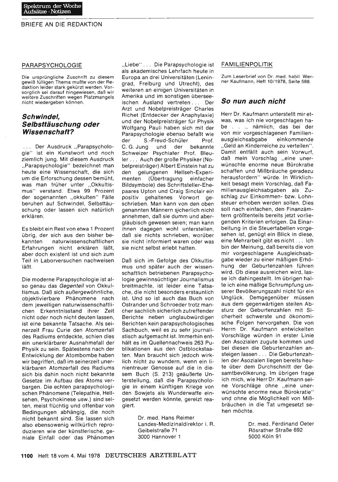 Vorschauseite 1: PARAPSYCHOLOGIE: Schwindel, Selbsttäuschung oder Wissenschaft?