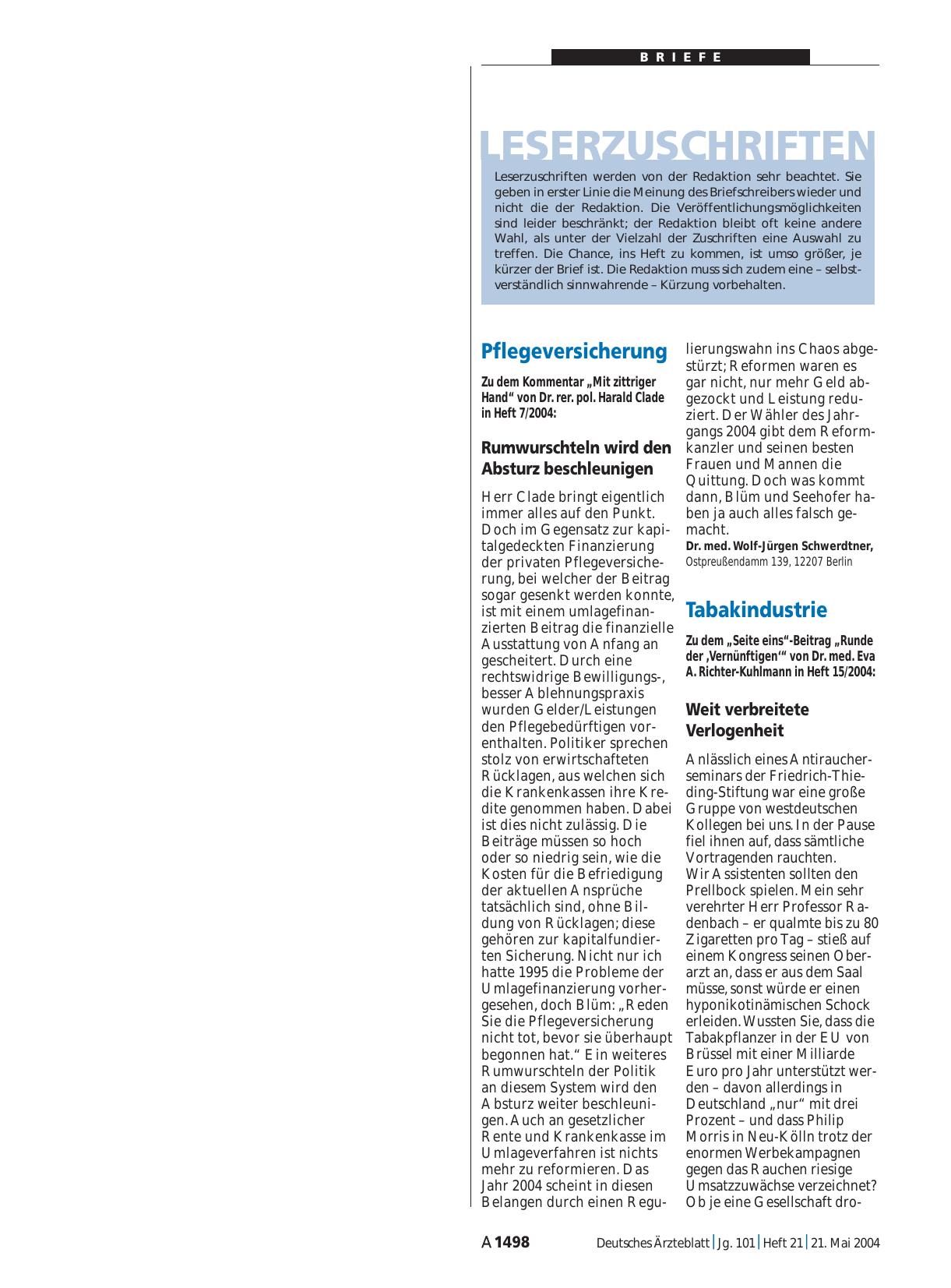 Vorschauseite 1: Tabakindustrie: Weit verbreitete Verlogenheit