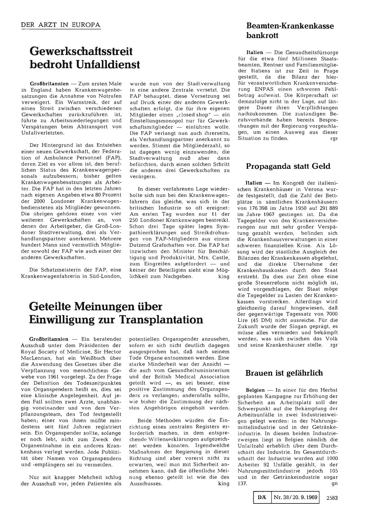 Vorschauseite 1: Propaganda statt Geld
