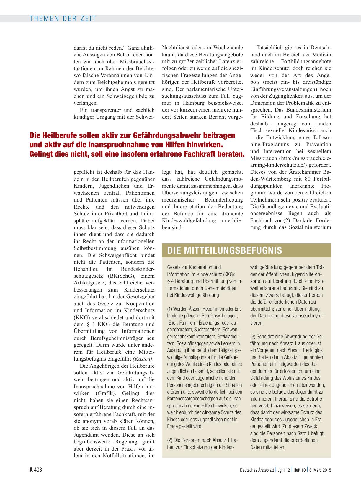 Vorschauseite 3: Sexueller Kindesmissbrauch: Vertrauen in die Heilberufe