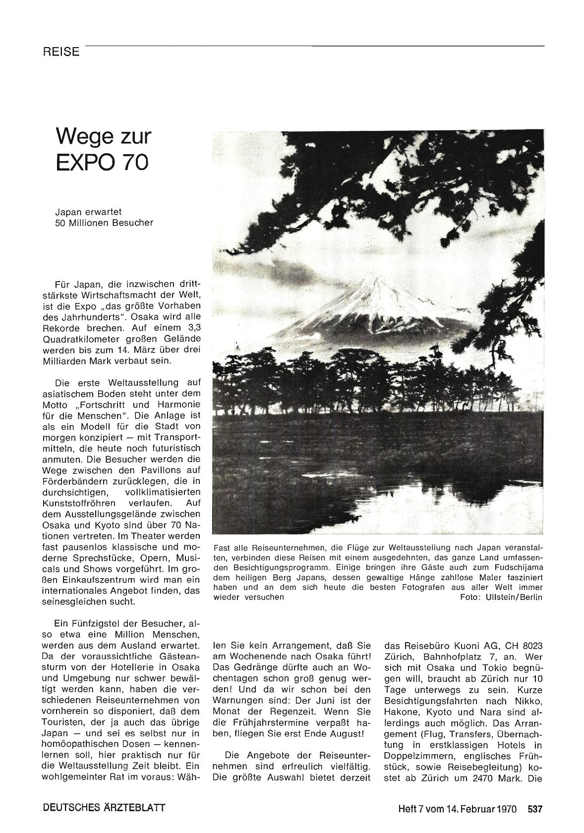 Vorschauseite 1: Wege zur EXPO 70