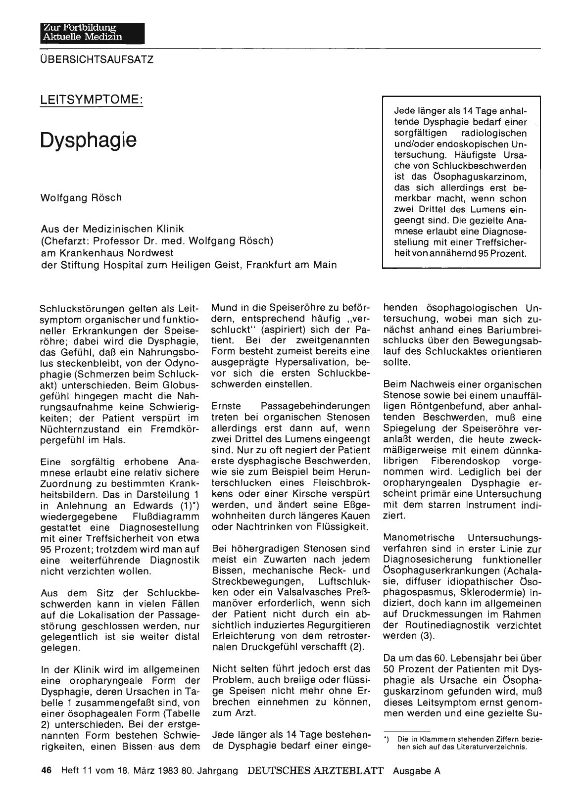Vorschauseite 1: Leitsymptome: Dysphagie