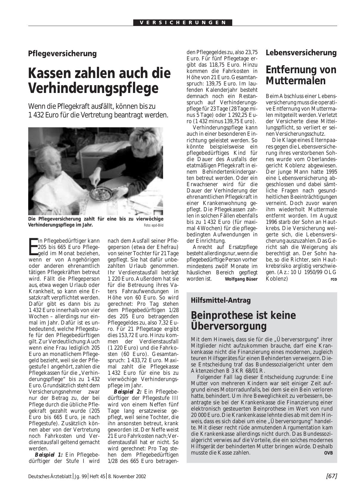 Vorschauseite 1: Hilfsmittel-Antrag: Beinprothese ist keine Überversorgung