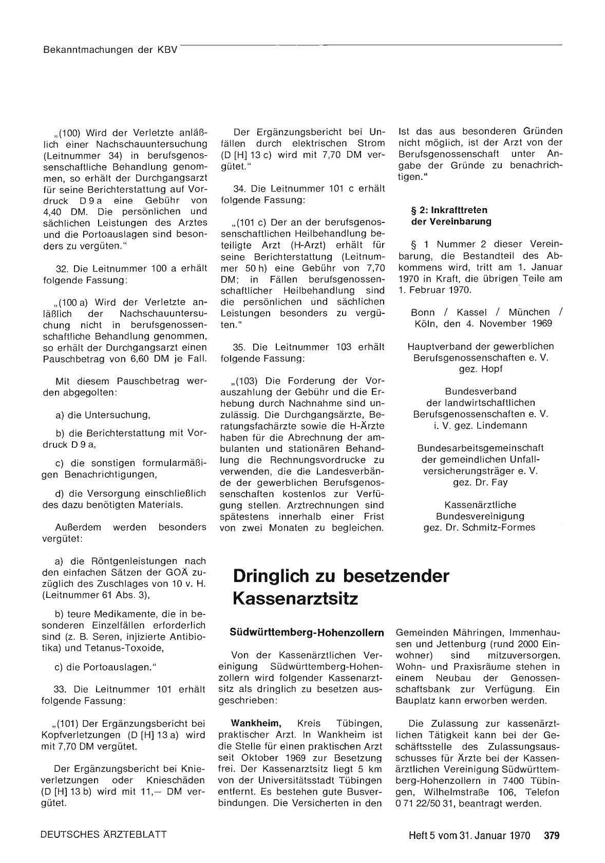 Vorschauseite 1: Dringlich zu besetzender Kassenarztsitz