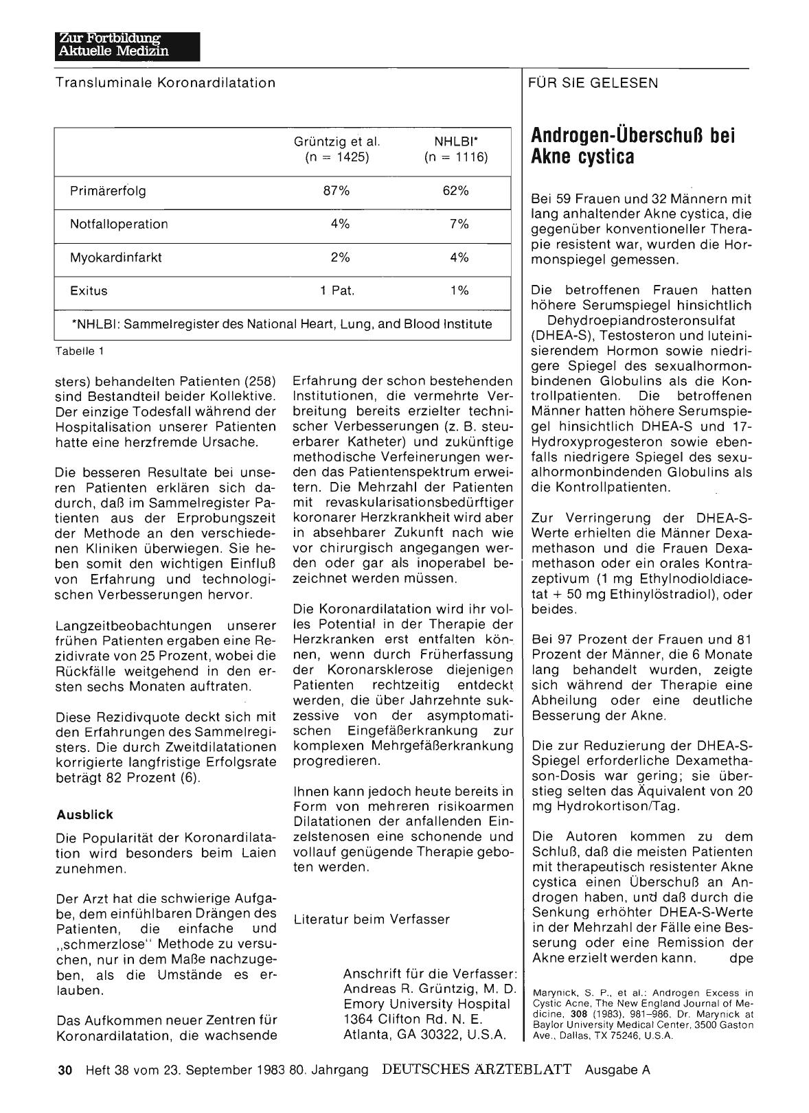 Vorschauseite 1: Androgen-Überschuß bei Akne cystica