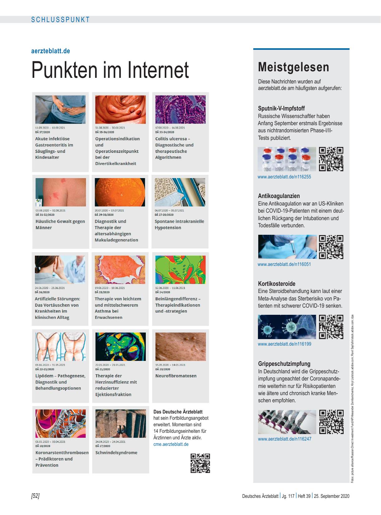 Vorschauseite 1: aerzteblatt. de: Punkten im Internet