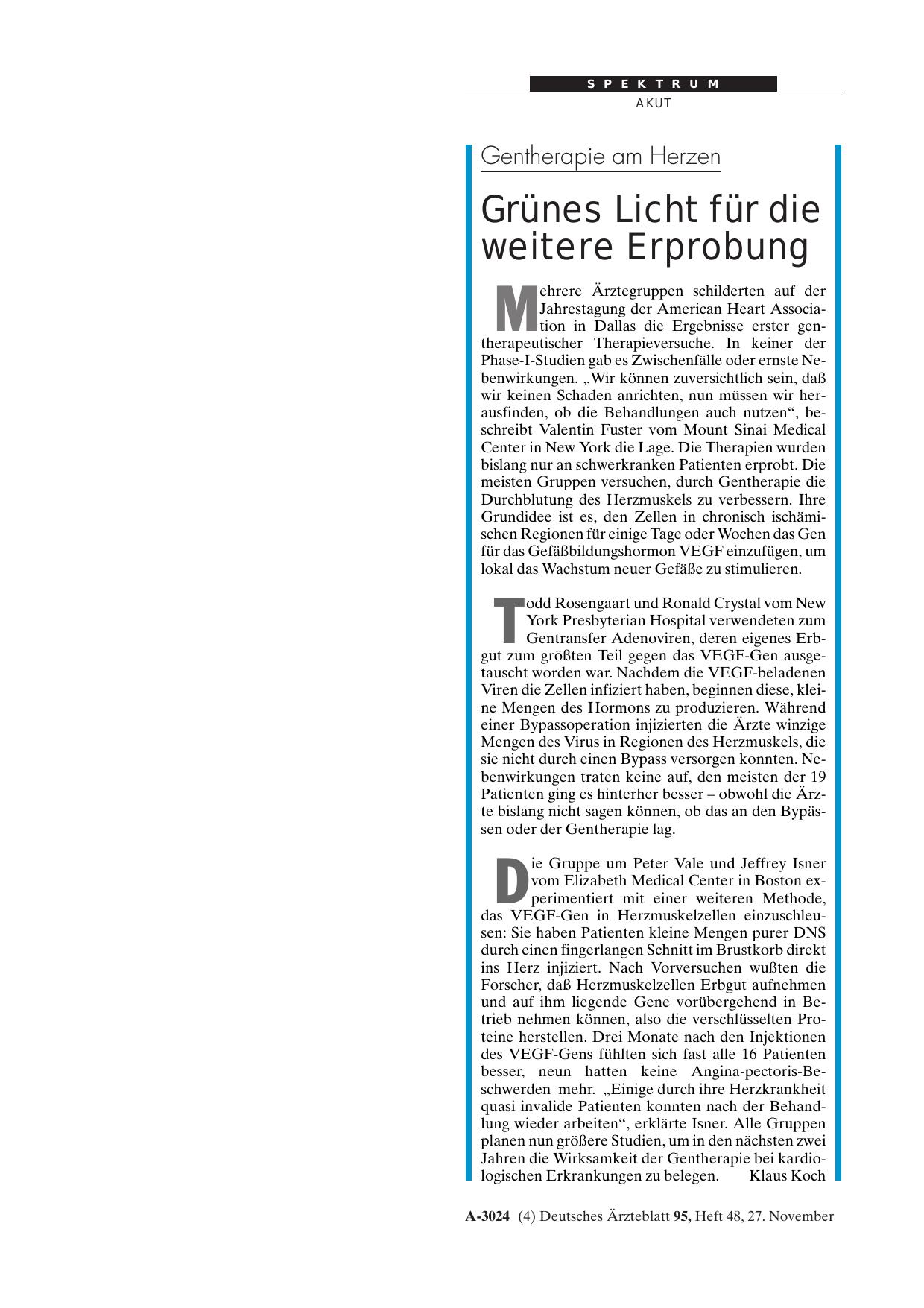 Vorschauseite 1: Gentherapie am Herzen: Grünes Licht für die weitere Erprobung