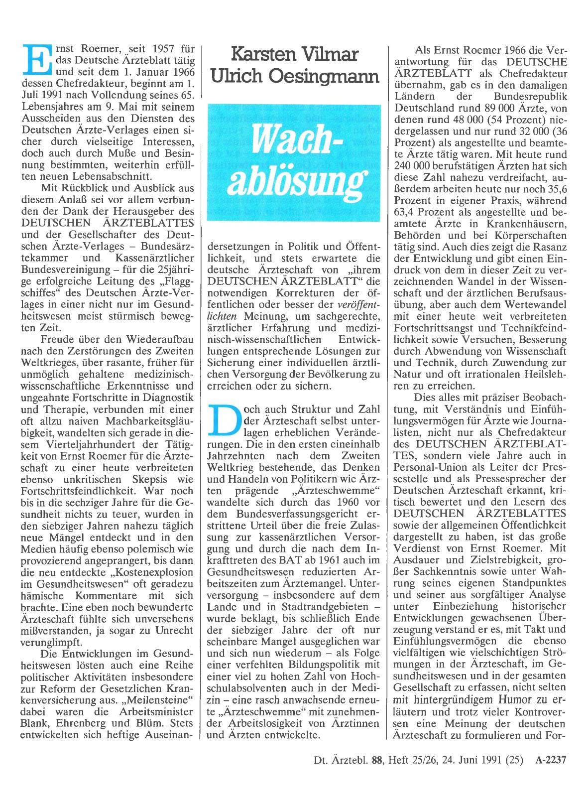 Vorschauseite 1: Wachablösung